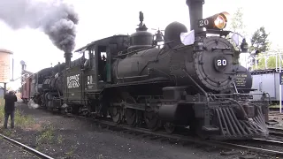 The Rio Grande Southern #20 & #455 Departing Chama 10/2/21