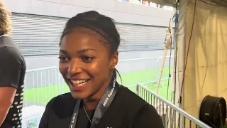 Gabby Thomas after her 200 meter win, being healthy and thinking about the world record.