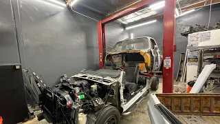 CHEAPEST LS SWAP EVER BODY SWAPPING MY CHEVY C10 ON TO A SIERRA FRAME