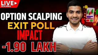 Live Option Scalping: Exit Poll Impact Analysis | -1.90 Lakh Result