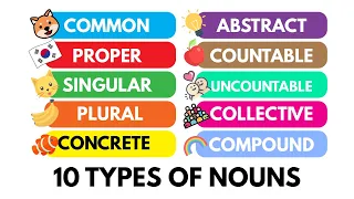 Learn English - Types of Nouns Explained in 9 Minutes