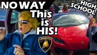 DRIVING A LAMBORGHINI HURACAN TO HIGH SCHOOL AT 17! | HILARIOUS REACTIONS