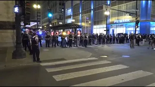 BREAKING: Large Chicago police presence downtown as officers work to clear crowds