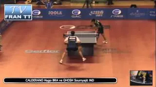 Open Qatar 2014: Ponto Final de Hugo Calderano vs GHOSH Soumyajit IND