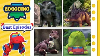 Best Dinosaur Rescues w/ Rex & Triceratops, Stegosaurus & Telmatosaurus | Kid Cartoon | GOGODINO