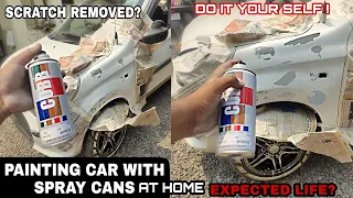 HOW TO PAINT YOUR CAR WITH SPRAY PAINT AT HOME || BEST SOLUTION FOR SCRATECHES || EXPERIMENT || DIY