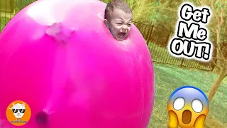 Boom!!! Funny Babies Trying to Pop Balloons || Just Funniest