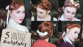 5 Quick & Easy Vintage Hairstyles for Natural/Straight Hair!