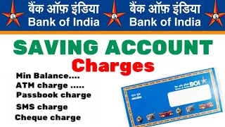 Bank of India saving account Minimum balance BOI  account min balance charges all charges 2024
