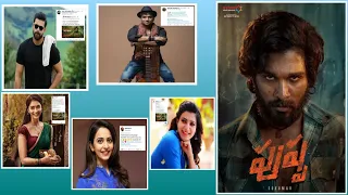 Celebrities reaction for Pushpa Trailer |  Allu Arjun | Rashmika | Sukumar | Thaggedhe le🔥