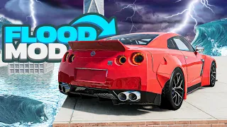 Escape the FLOOD with a Nissan GTR in BeamNG Drive!