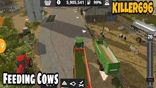 How to feed grass,hay and straw to cows ||Feeding Cows ||fs20