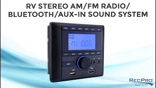 RV Stereo AM/FM Radio/Bluetooth/Aux-In Sound System