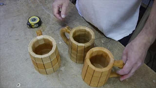 Сувенирная пивная кружка из дерева. Mug made of wood.