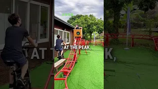 Family builds backyard roller coaster for son 😀 🙌 #shorts #kids