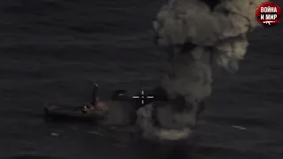 🔥Russian jet SU-34 destroyes ship with AS-20 Kayak. Су-34 уничтожил корабль ракетой Х-35У.