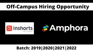 Amphora | Inshorts Off-Campus Hiring