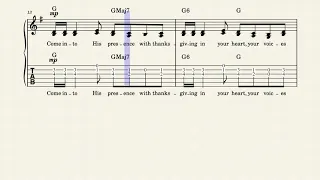 Come Into His Presence (Chords, Tabs in G) by Lynn Baird