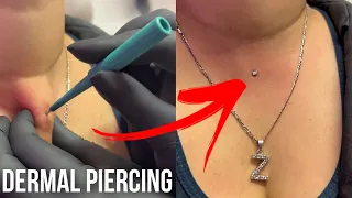 Neck Dermal Piercing 💎 by Underground Tattoos Watford #piercing #dermalpiercing