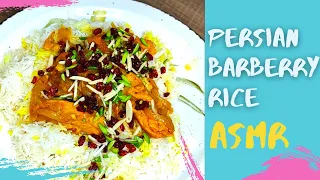 [ASMR] Cooking Persian Barberry Rice with Saffron, Chicken, Pistachio & Almond (recipe)🍚