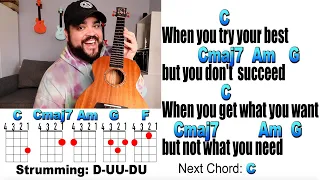FIX YOU - Coldplay Ukulele Play Along and Chords