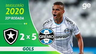 BOTAFOGO 2 X 5 GRÊMIO | GOLS | 35ª RODADA BRASILEIRÃO 2020 | ge.globo