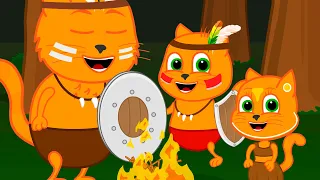 Cats Family in English - Jungle Tribe Cartoon for Kids