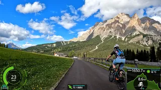 40 minute MTB Indoor Cycling Workout Sankt Kassian Dolomites Italy Garmin 4K Video