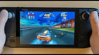 Steam Deck Emulation Gameplay - SCUD Race Beginner Night Course Sega Model 3 Supermodel