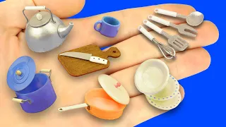 DIY Miniature Kitchen Cookware and Utensils for Dollhouse