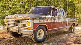 First Drive in 21 Years: ABANDONED 1969 Ford F250 Crew Cab. Will it Run and Drive?