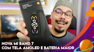 NOVA XIAOMI MI BAND 7: AGORA COM TELA E BATERIA MAIOR (UNBOXING COMPLETO)