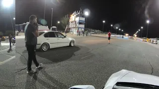 Turbo BMW 323i vs Tesla Model 3 Performance 30 mph Roll Race @Street Warriorz Tucson Dragway 8/27/21