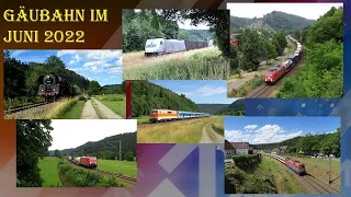 Gäubahn Juni 2022 mit Dampflok, Fex, Kokszug und anderen Güterzügen