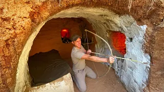 Building a Cave, Primal Shelter | Cozy and Warm House Underground with Stove | Nomadic Construction