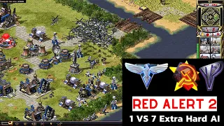 Red Alert 2 Yuri's Revenge | Teamed Islands Map I 1 Russia vs 7 Brutal AI