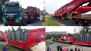 Impressive 300 Tonne Lorry Convoy Arrives at Ninfield Substation East Sussex