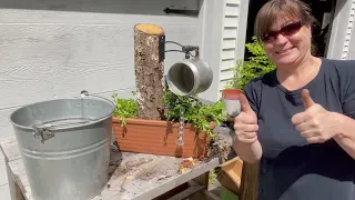 Garden decoration - rustic watering can holder