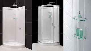 DreamLine DL-6157-01CL Solo Frameless Sliding Shower Enclosure and QWALL-4 Shower Back Walls Kit