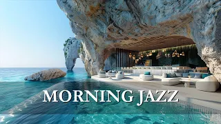 Tranquil Seaside Cafe Ambience | Smooth Bossa Nova Jazz Music & Ocean Wave for Happy Moods🌊