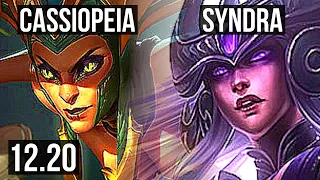 CASSIOPEIA vs SYNDRA (MID) | 6/0/6, 1200+ games, 1.1M mastery, Dominating | EUW Master | 12.20