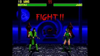 Mortal Kombat 2 Sega Genesis - Reptile Playthrough