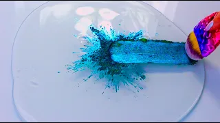 Mixing Pigment into Slime// Duochrome Satisfying Slime ASMR Video Compilation