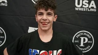 Keegan Bassett, 2024 U15 Nationals freestyle champion at 41 kg