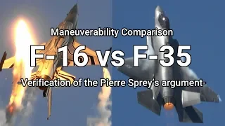 F-16 vs F-35 -Verification of the Pierre Sprey’s argument- Maneuverability Comparison