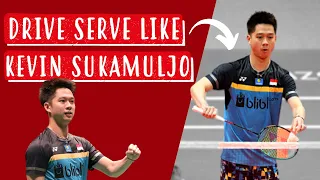 Drive Serve - The Popular New Serve in Badminton! (Kevin Sanjaya Sukamuljo Flat Serve)