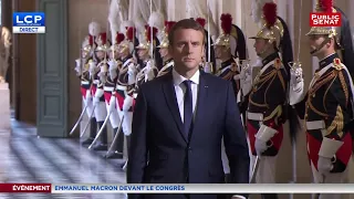 Emmanuel Macron arrive devant le congrès à Versailles - Hommage à Simone Veil