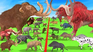 10 Mammoth Elephant vs 10 Zombie Bull Animal Epic Battle Prehistoric Mammals Animal Revolt Battle