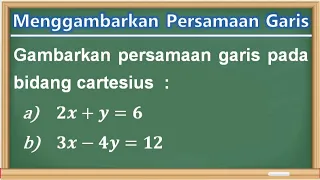 Cara Mudah Menggambarkan Persamaan Garis Lurus  Pada Bidang Cartesius