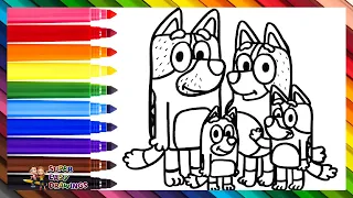 Draw and Color Bluey and Her Family 🐶💙🐶💙🐶💙🐶 Drawings for Kids